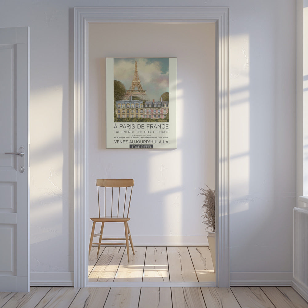Imprimé rétro de Paris | Tableaux sur Toile