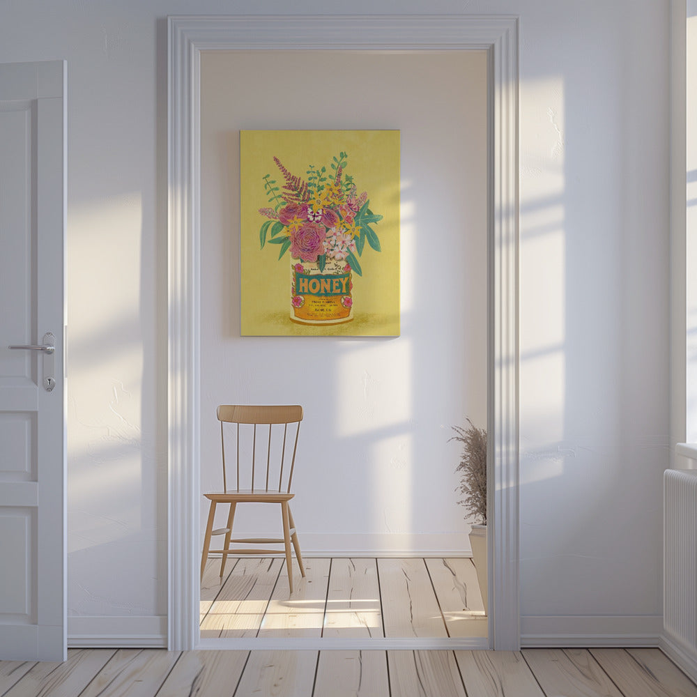 Fleurs dans une boîte de miel vintage | Tableaux sur Toile