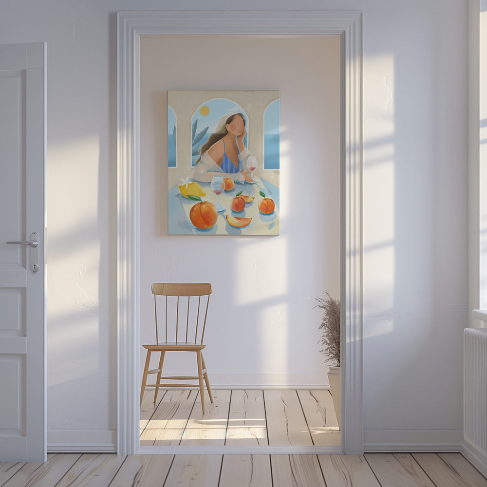 Fille aux pêches | Tableaux sur Toile
