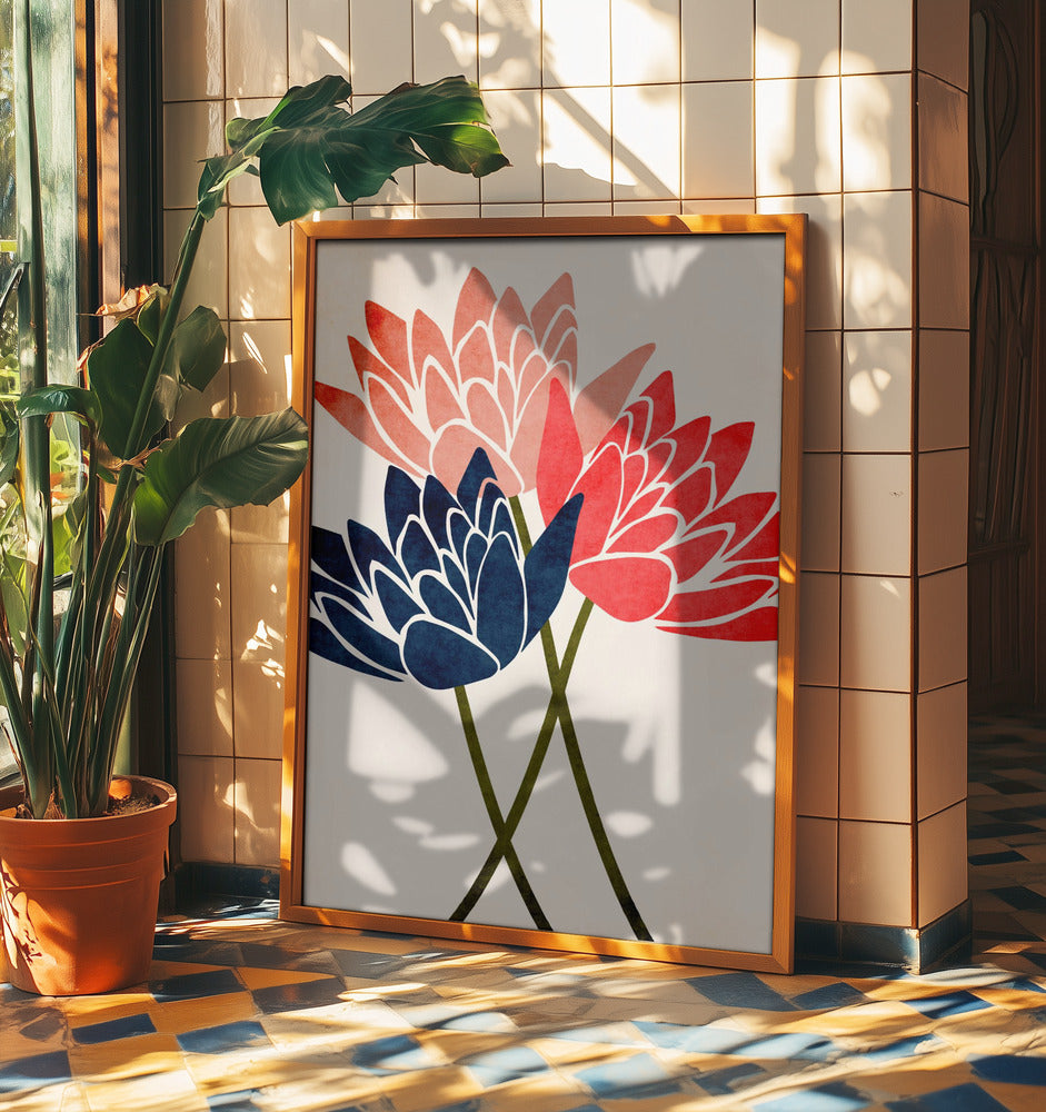 Tres flores danzantes | Posters  - Impresiones de Arte