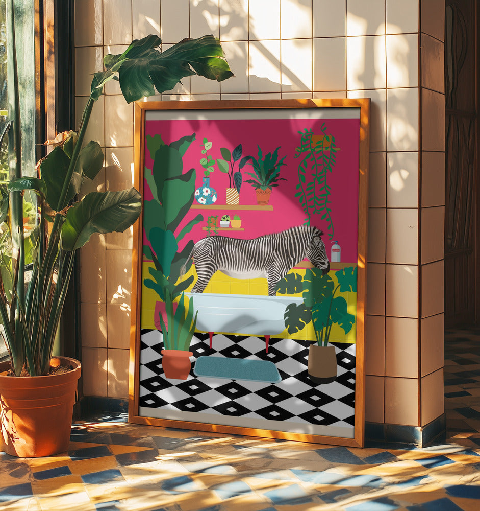 Zebra-Badezeit | Poster