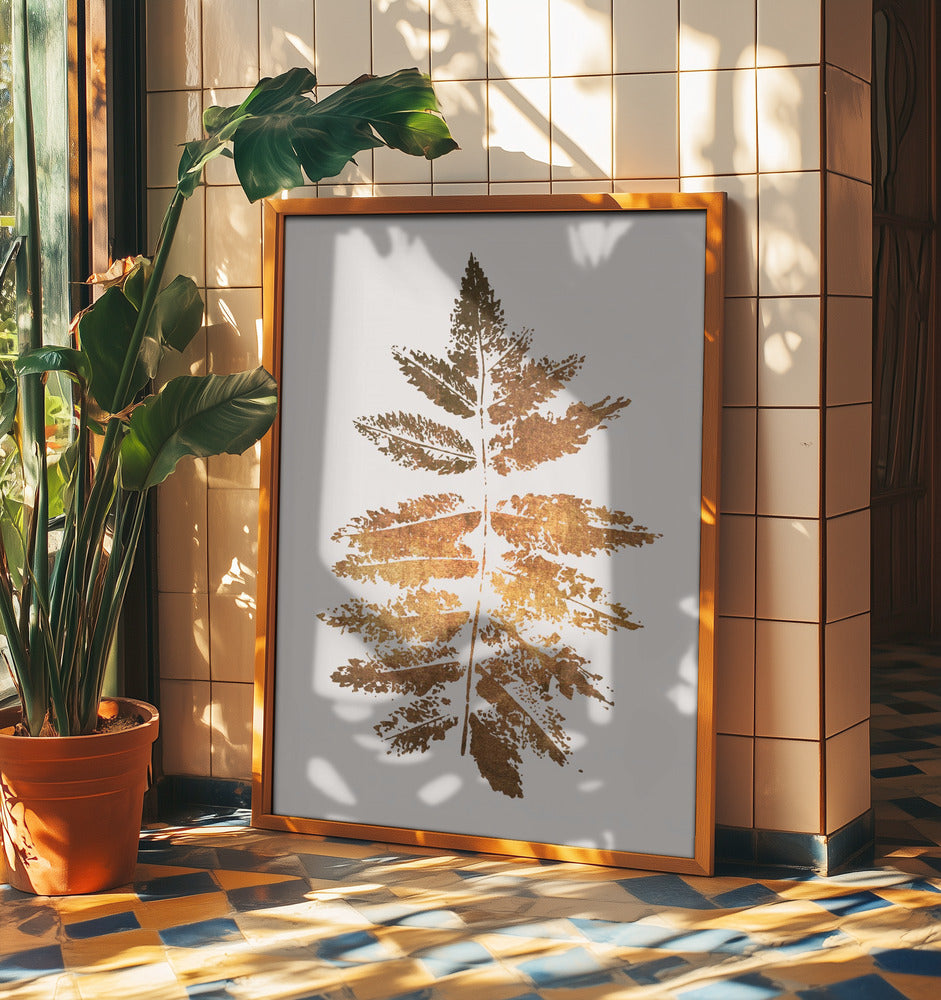 Estampado de hojas de roble dorado | Posters  - Impresiones de Arte