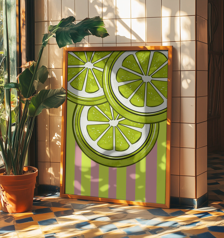 Lime På Pink | Plakater - Kunsttryk