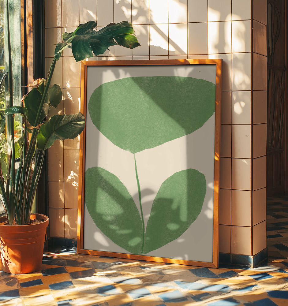 Minimal Green Blossom | Poster