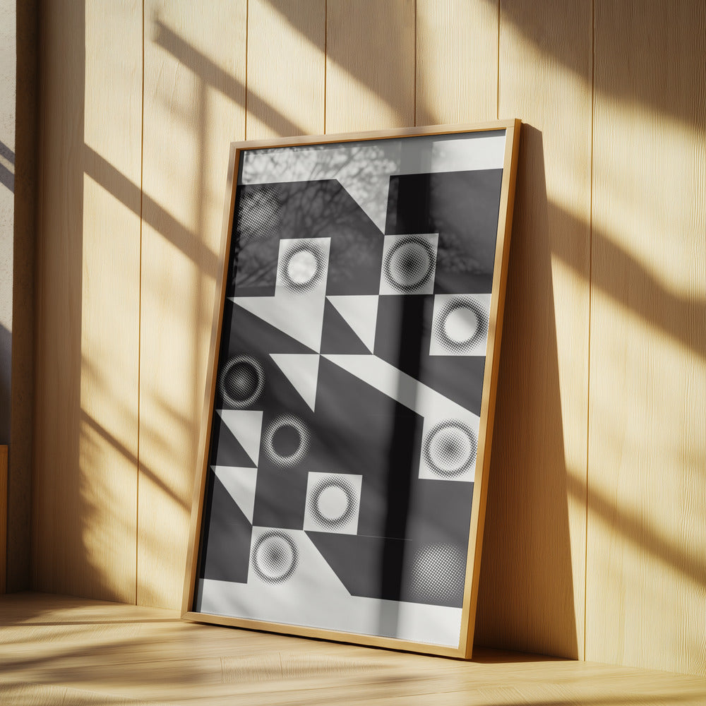 Squares and Triangles In Black | Poster