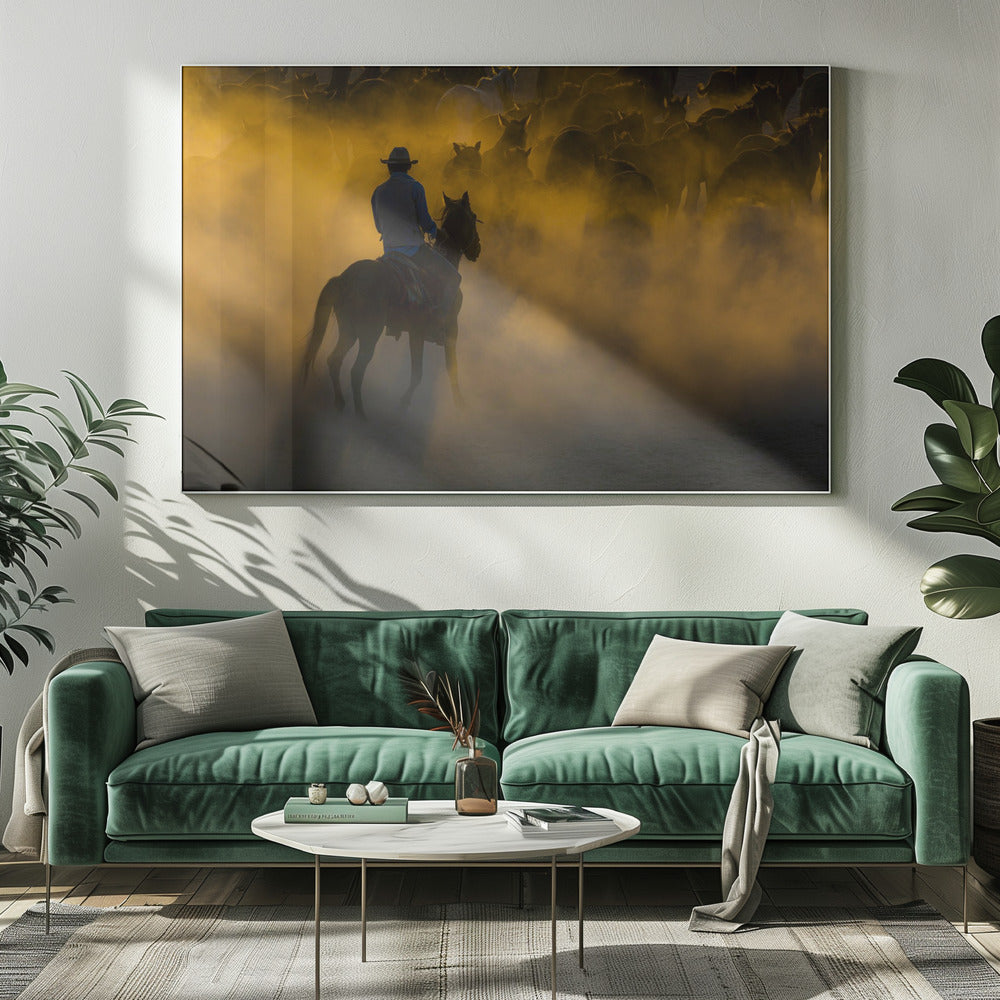 cowboy og hester | Lerretsbilder