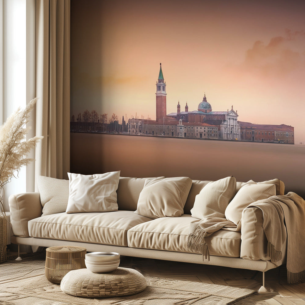 Amanecer rosado en Venecia | Papel Pintado Fotográfico