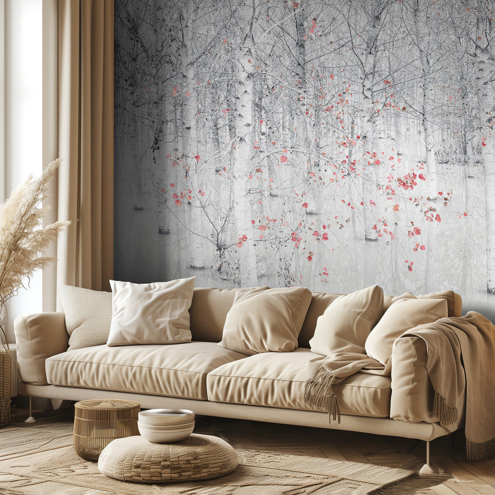 Rojo y blanco | Papel Pintado Fotográfico