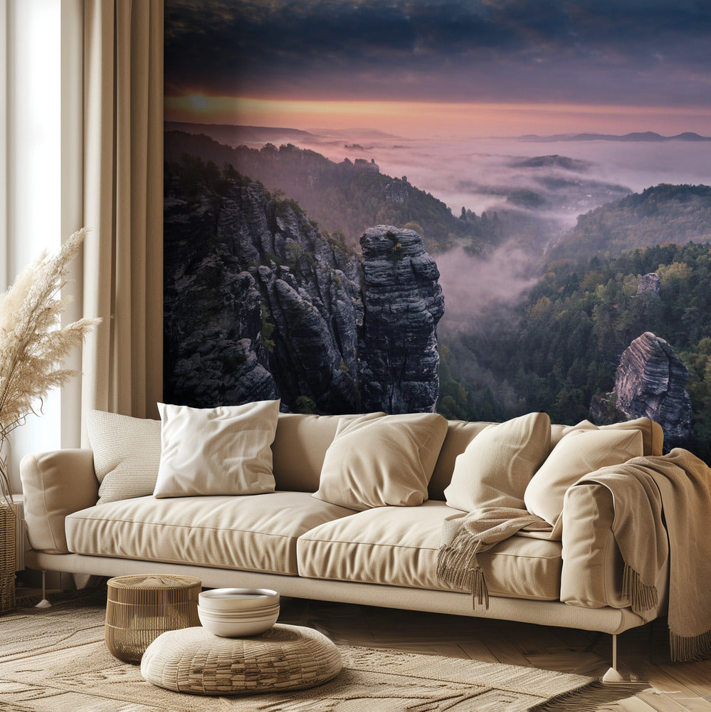 Amanecer en las rocas | Papel Pintado Fotográfico