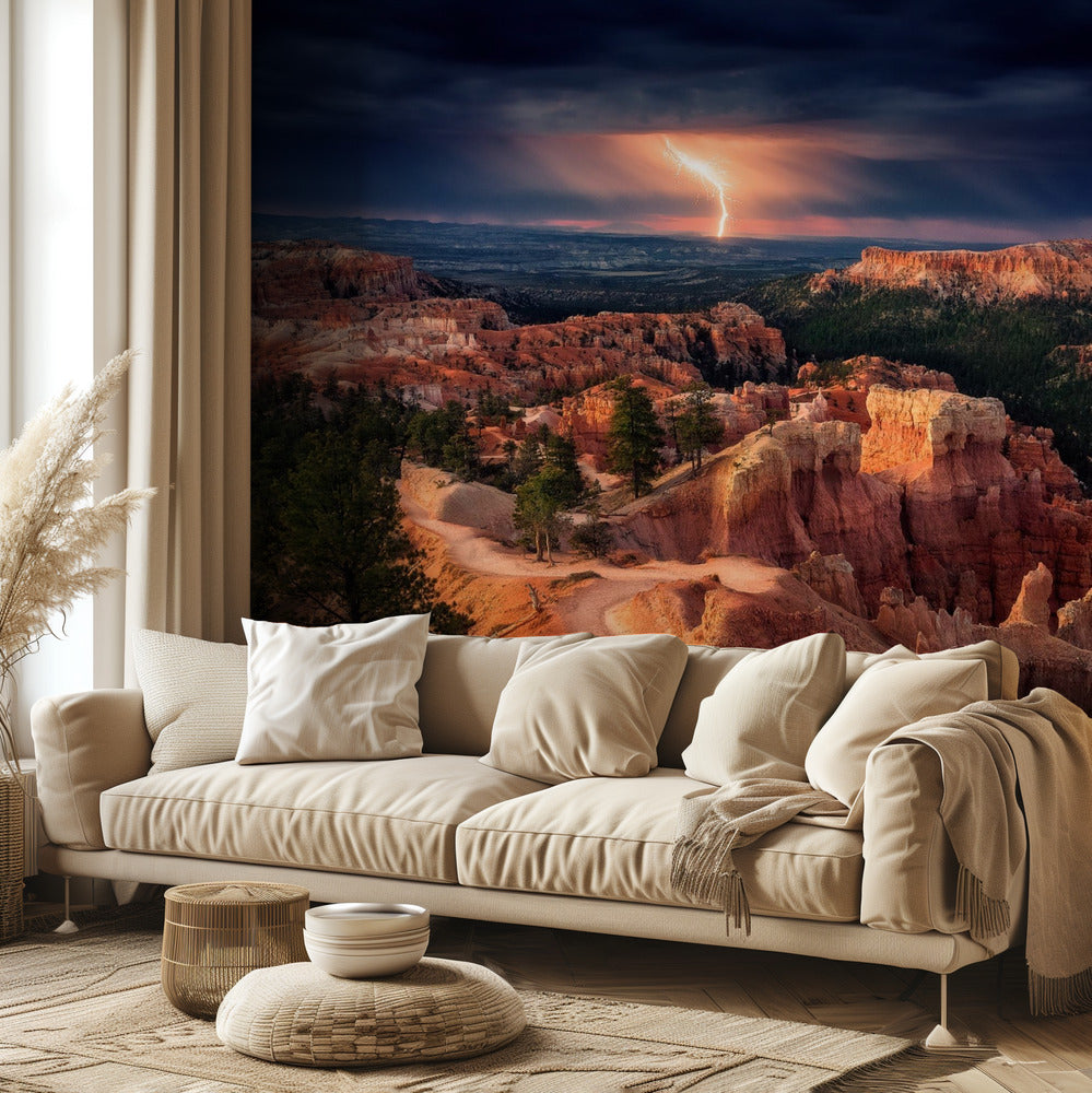 Relámpagos sobre Bryce Canyon | Papel Pintado Fotográfico