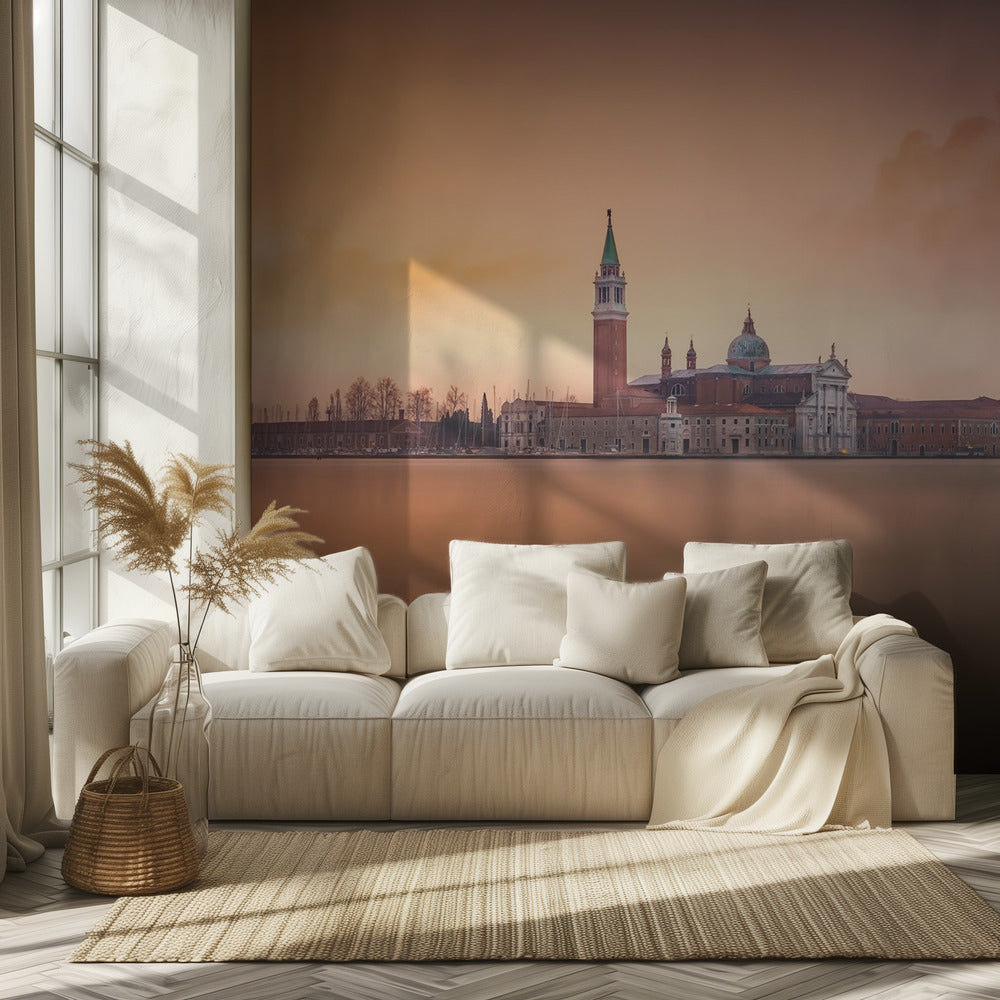 Amanecer rosado en Venecia | Papel Pintado Fotográfico