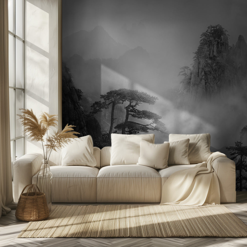 Huang Shan en la niebla | Papel Pintado Fotográfico