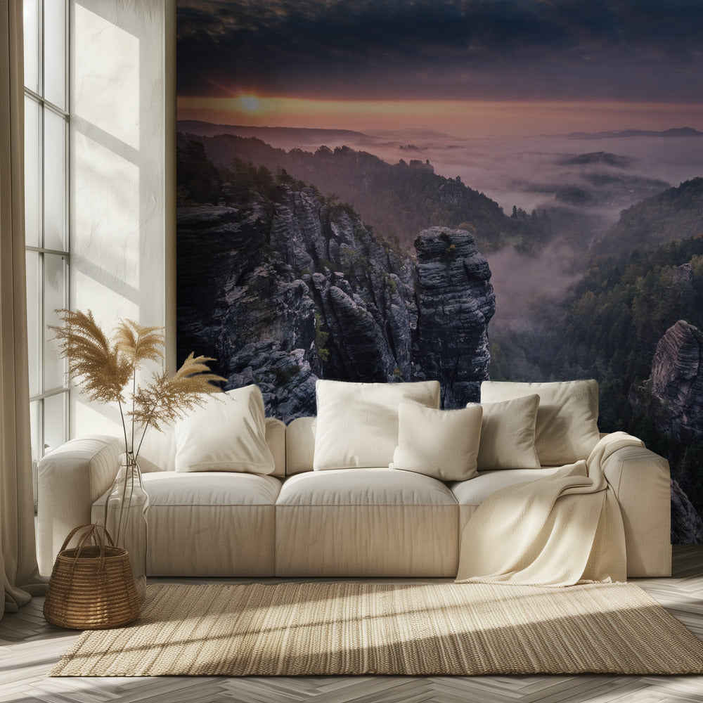 Amanecer en las rocas | Papel Pintado Fotográfico