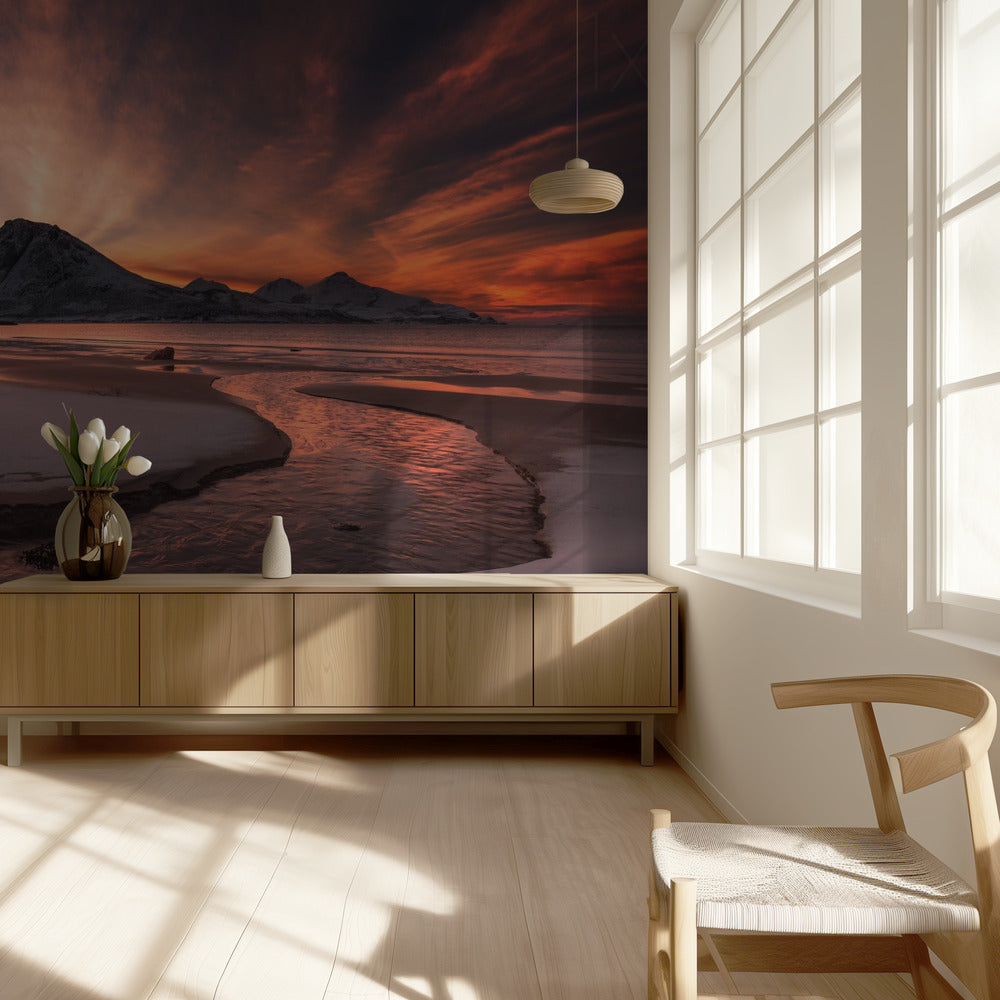Atardecer dorado | Papel Pintado Fotográfico