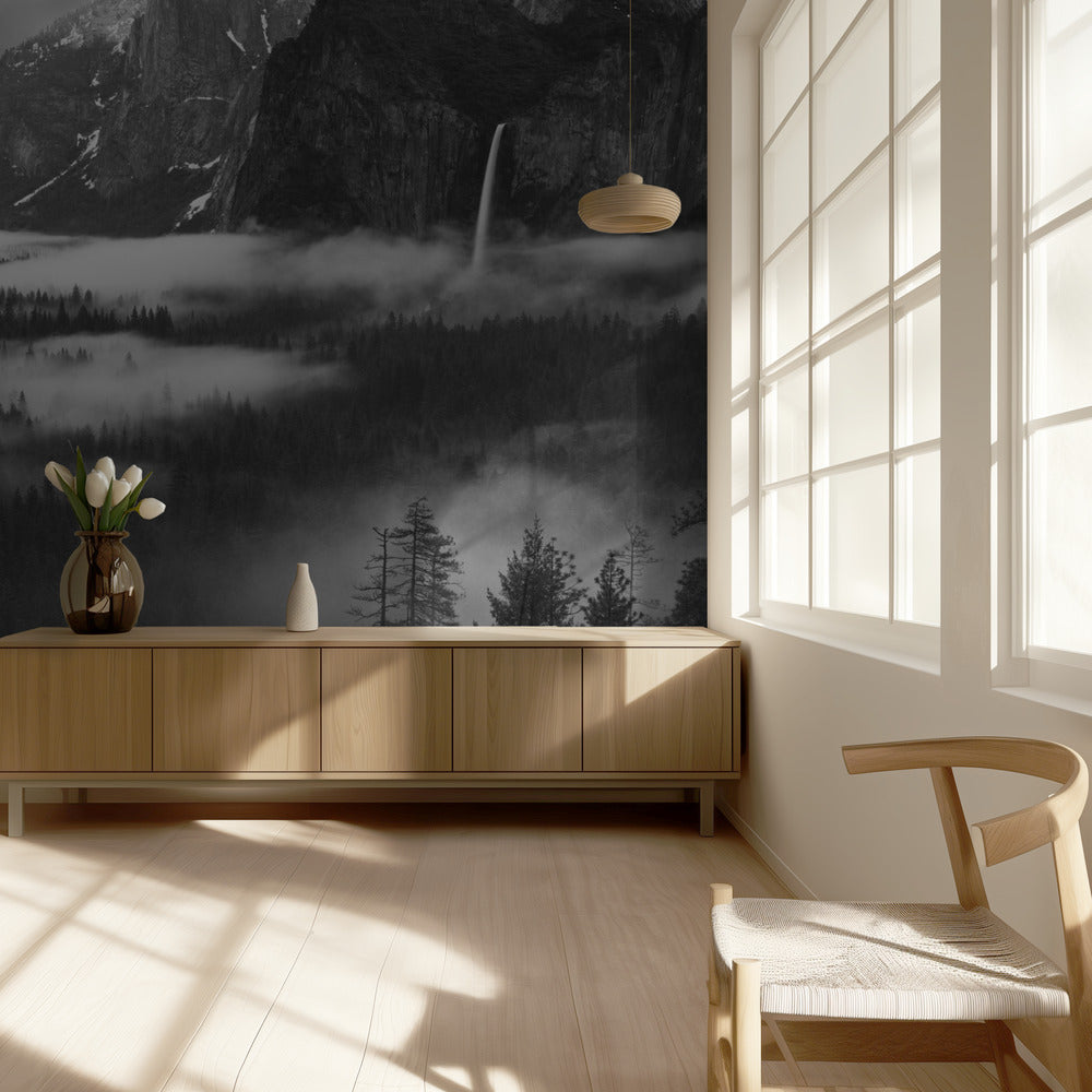 Niebla flotando en el valle de Yosemite | Papel Pintado Fotográfico