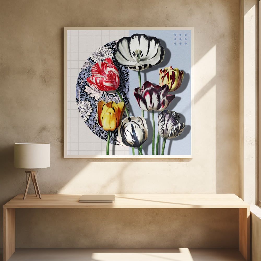3D-Collage mit Tulpen | Poster