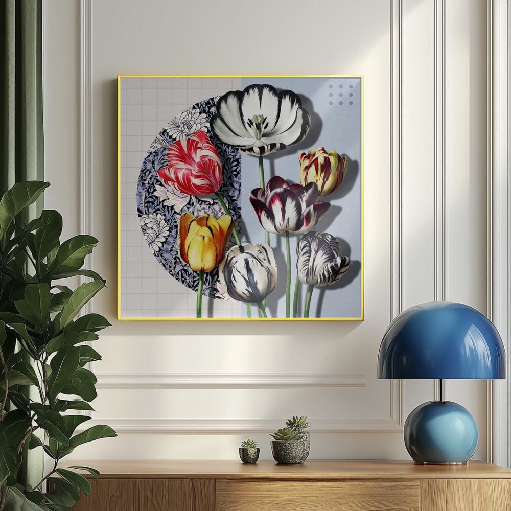 3D-Collage mit Tulpen | Poster