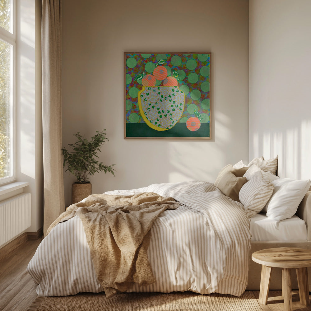 Oranges &amp; Green Dots | Poster