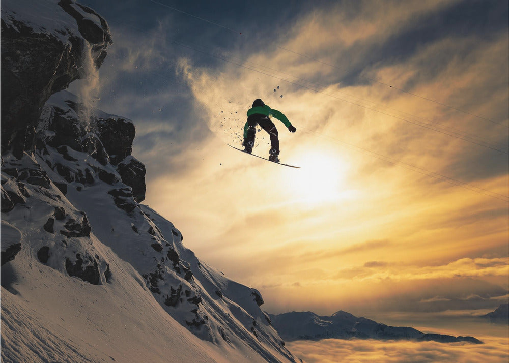 Snowboard al tramonto | Poster - Stampe d’Arte