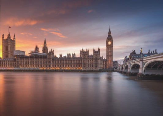 Sonnenuntergang im Londoner Palace of Westminster | Fototapeten