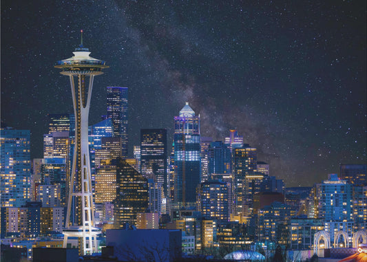 Natt i Seattle | Fototapet