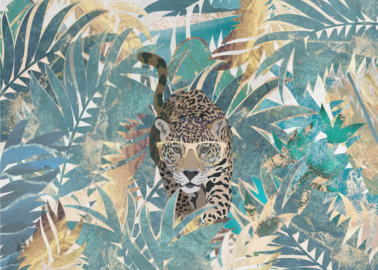 Muurschildering van een Jaguar-junglelandschap | Fotobehang