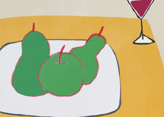 Gröna päron på bordet | Poster