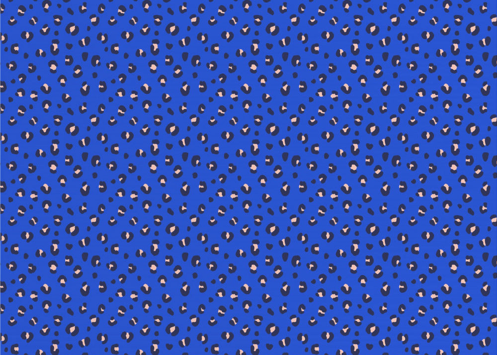 Wzór w panterkę w kolorze niebieskim i różowym (wzór) | Fototapeta