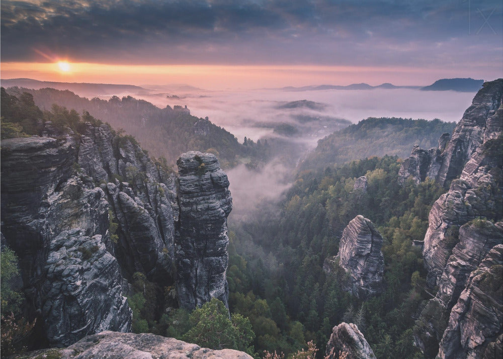 Amanecer en las rocas | Papel Pintado Fotográfico
