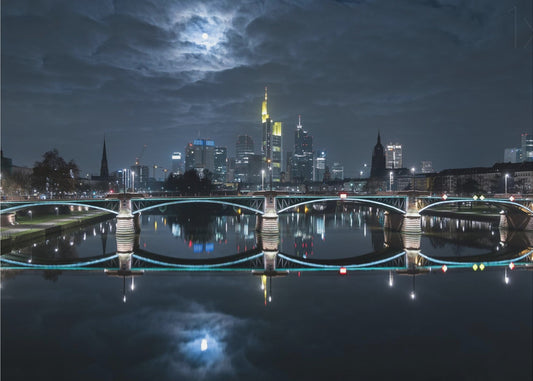 Frankfurt bei Vollmond | Fototapeten