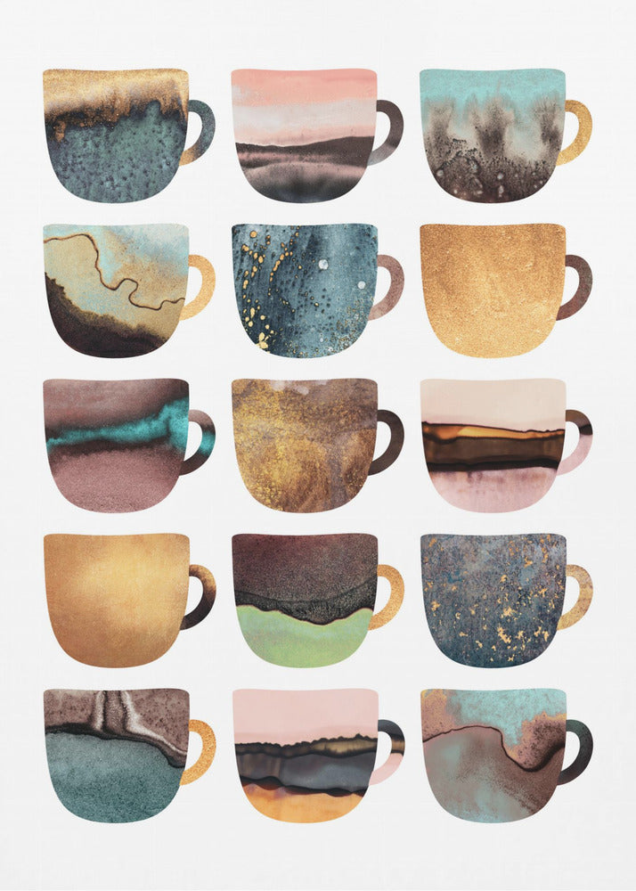 Jordnära kaffekoppar | Poster