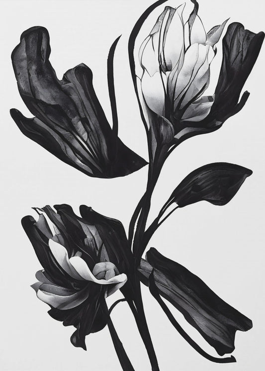 Sort blomst | Lærredsbilleder