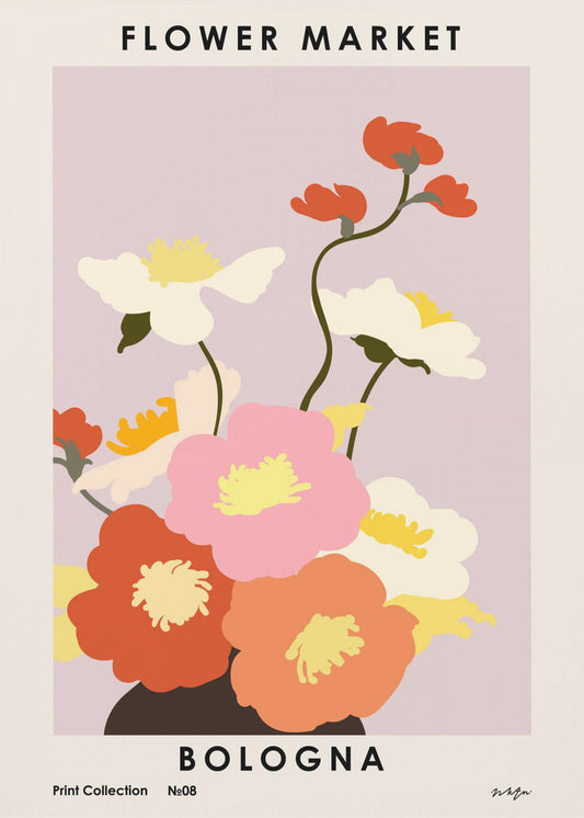 Blomstermarked. Bologna | Lærredsbilleder