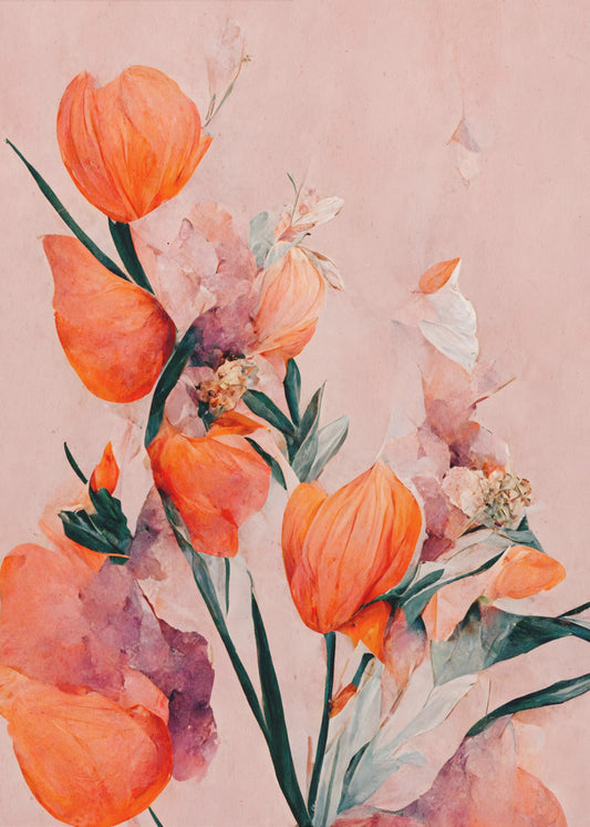 Orange tulipaner | Lærredsbilleder