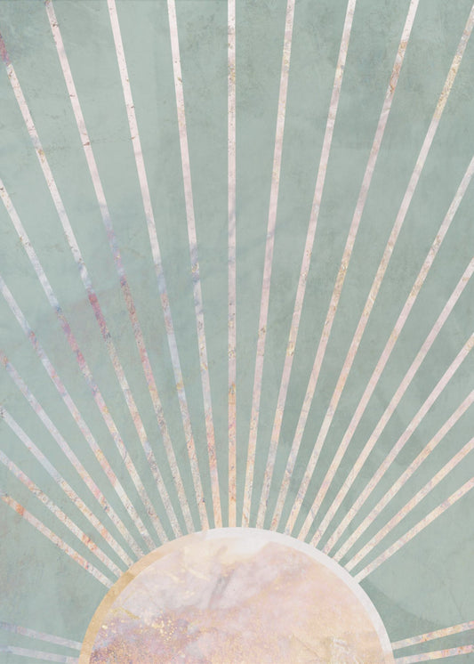 Saliegroene Boho Zon | Canvasprints