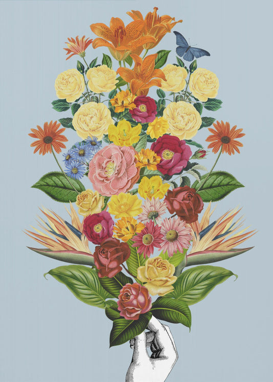 Botanisk blå bukett | Canvas