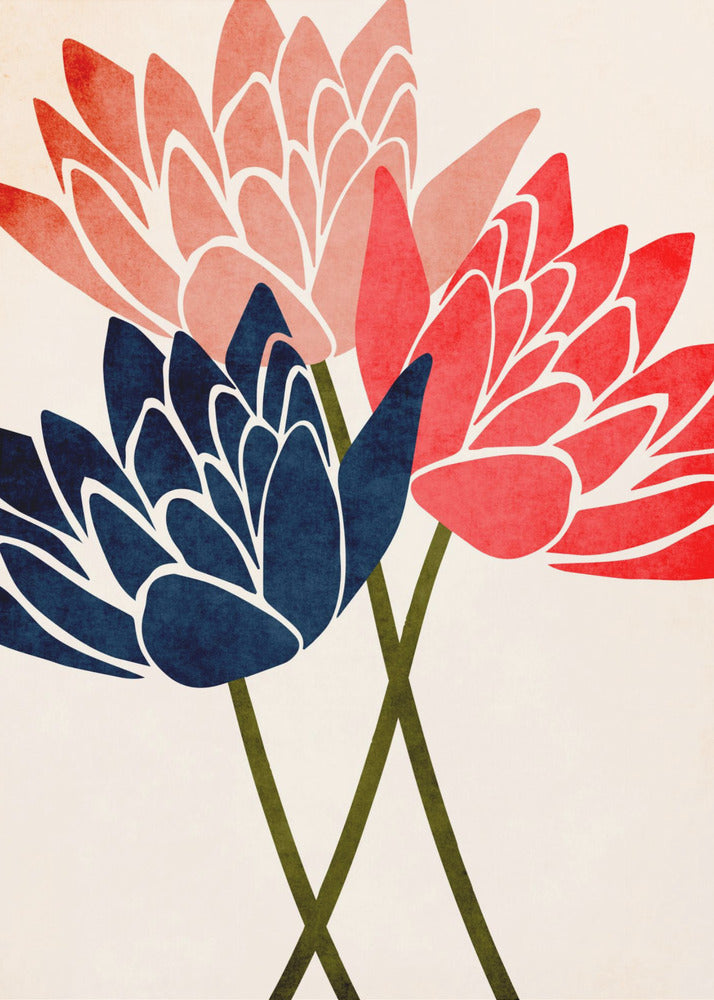 Tres flores danzantes | Posters  - Impresiones de Arte