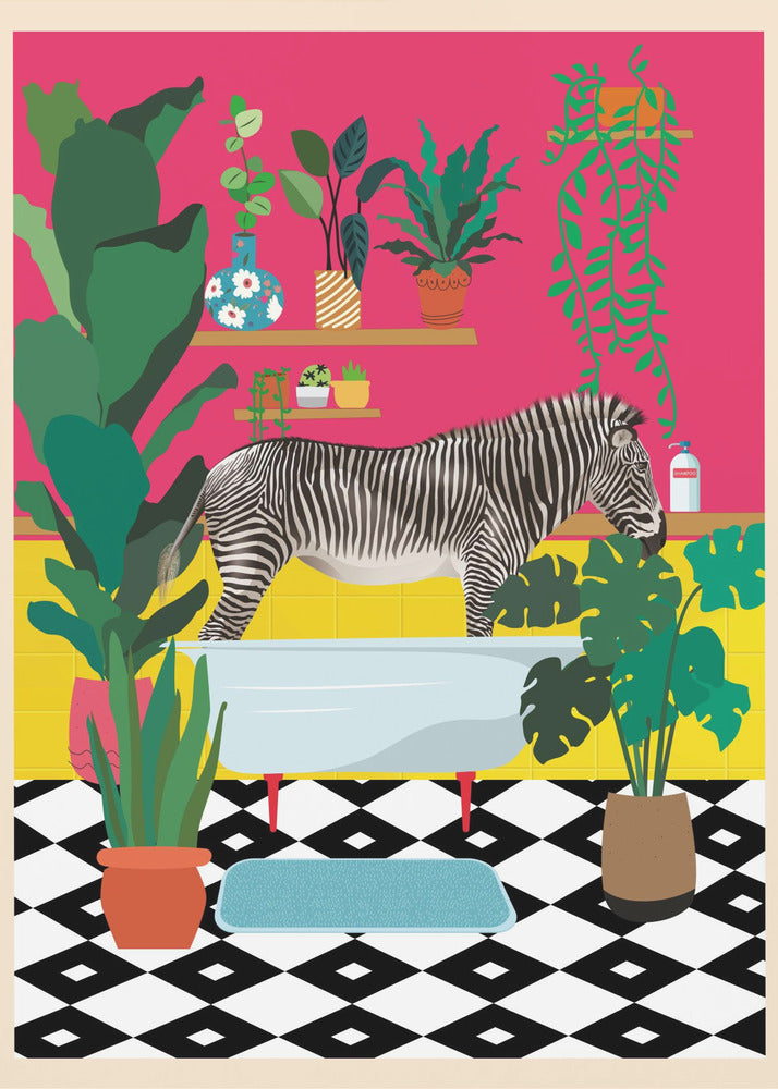 Zebra-Badezeit | Poster