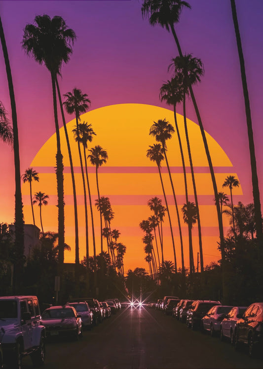 Retro Solnedgang | Lærredsbilleder