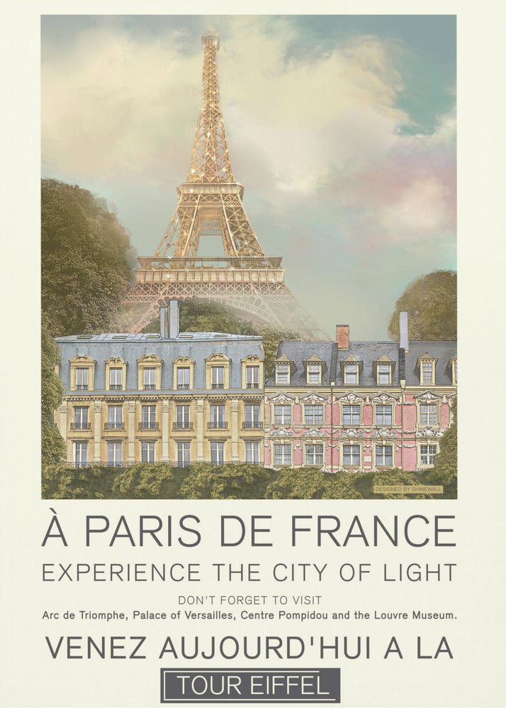 Imprimé rétro de Paris | Tableaux sur Toile