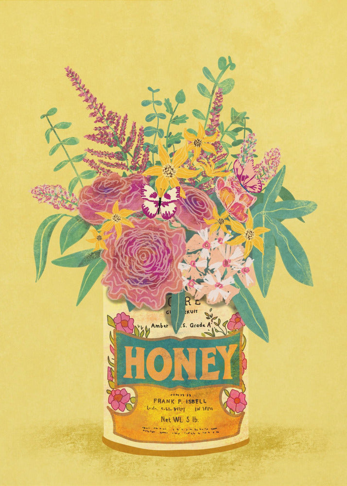 Fleurs dans une boîte de miel vintage | Tableaux sur Toile