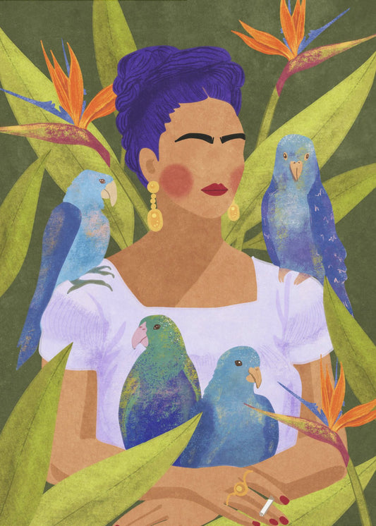 Frida et les oiseaux | Tableaux sur Toile