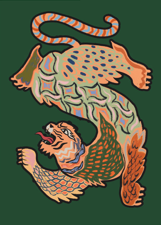 Asiatisk tigergrøn | Lærredsbilleder