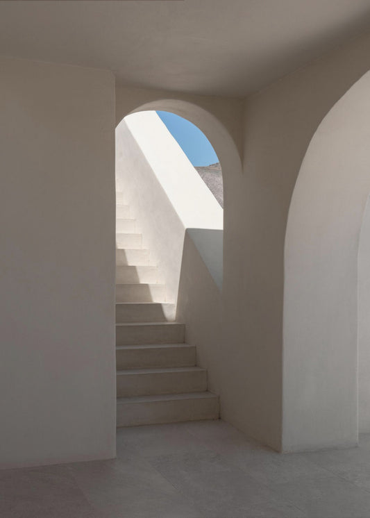Escalier vers la vue sur l'océan | Tableaux sur Toile