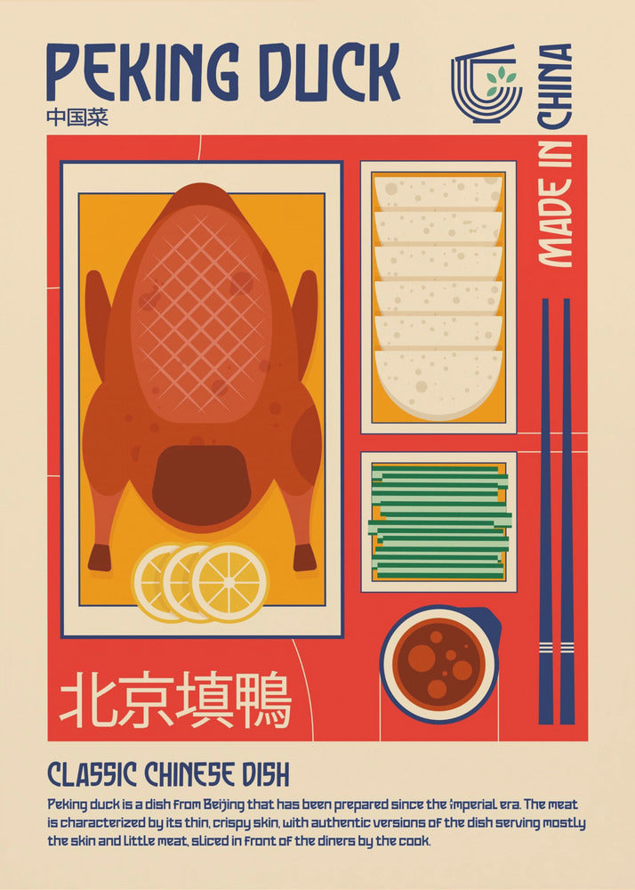 Pekingente, japanischer Essensdruck | Leinwand-Bilder