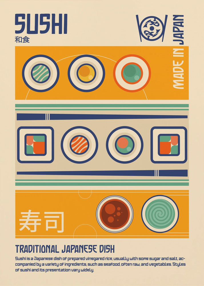 Sushi Japanese Food Print | Canvas