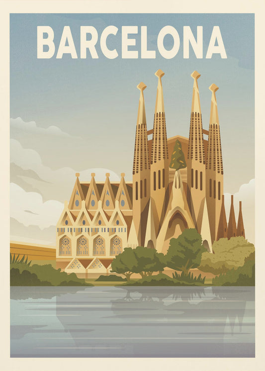 Wydruk podróży Barcelona | Wydruki na łótnie