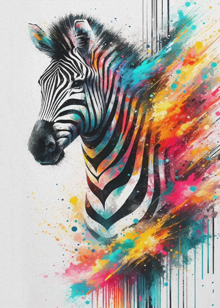 Zèbre coloré | Tableaux sur Toile