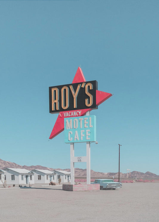 Roys Motel Cafe Retro Skilt | Lærredsbilleder