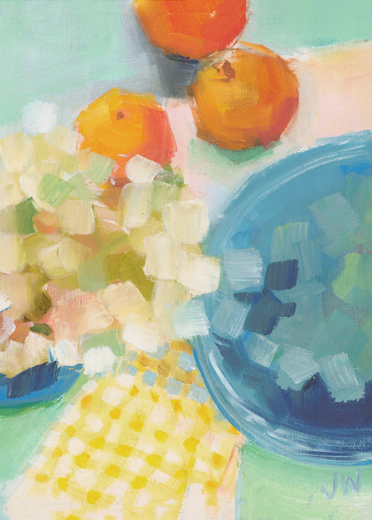 Oranges and Hydrangea | Canvas